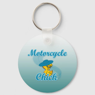 Motorcycle Chick #3 Keychain