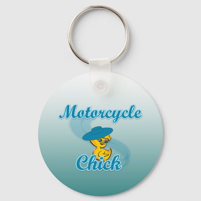 Motorcycle Chick #3 Keychain (Front)