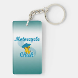 Motorcycle Chick #3 Keychain