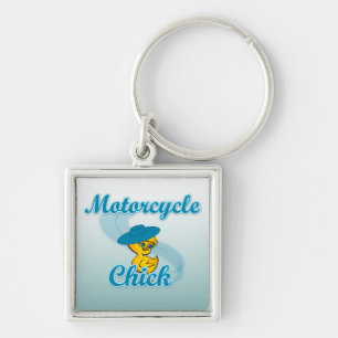 Motorcycle Chick #3 Keychain