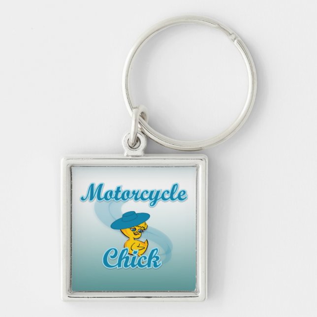 Motorcycle Chick #3 Keychain (Front)
