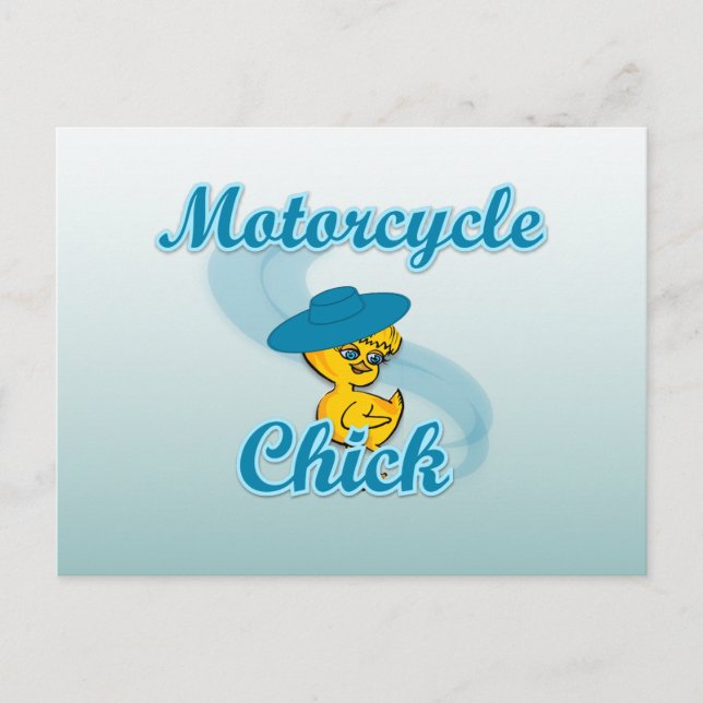 Motorcycle Chick #3 Postcard (Front)