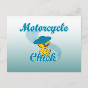 Motorcycle Chick #3 Postcard