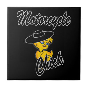 Motorcycle Chick #4 Tile