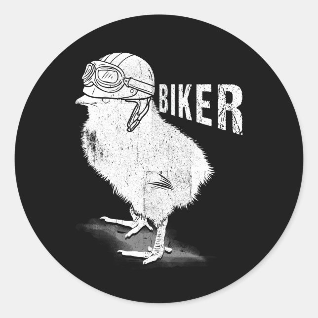 Motorcycle Chick biker The Chicks Lover Biking Bik Classic Round Sticker (Front)