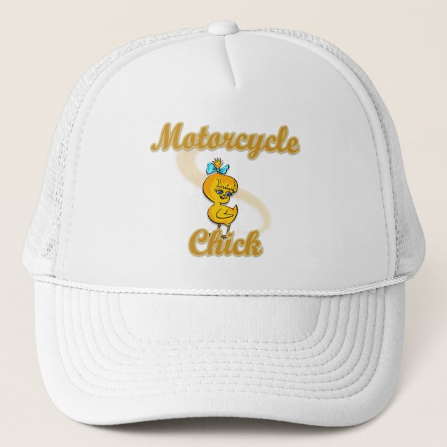 Motorcycle Chick Trucker Hat (Front)