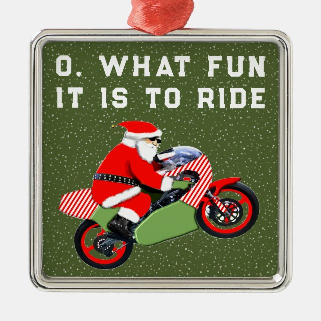 Motorcycle Christmas Collectable Metal Ornament (Front)