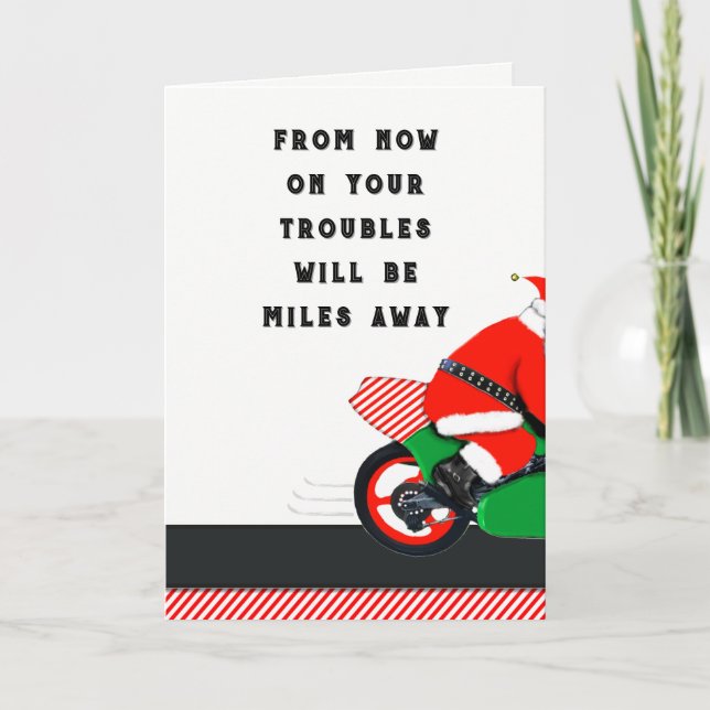 Motorcycle Christmas Holiday Card (Front)