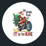 Motorcycle Christmas Ride Classic Round Sticker<br><div class="desc">Motorcycle Christmas Ride</div>