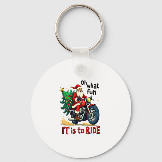 Motorcycle Christmas Ride Keychain (Front)