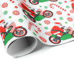 Motorcycle Christmas Wrapping Paper<br><div class="desc">Motorcycle Christmas holiday gift wrap featuring motocross racing Santa Claus biker design for your favourite motorcyclist.</div>