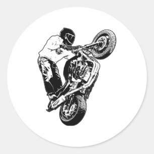 Motorcycle   classic round sticker