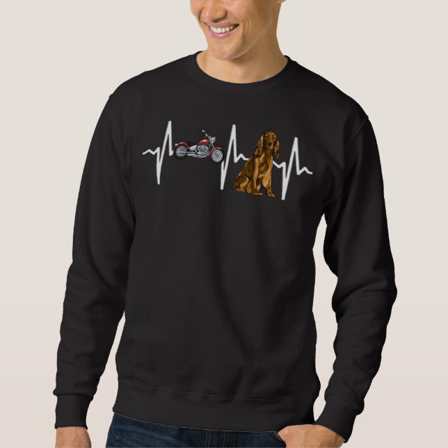 Motorcycle Cocker Spaniel Heartbeat Dog Sweatshirt (Front)