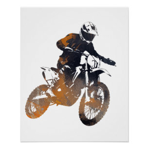 Motorcycle Competition  Sport Challenge Silhouette Poster