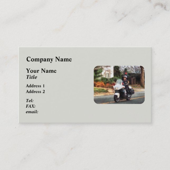 Motorcycle Cop on Patrol Business Card (Front)