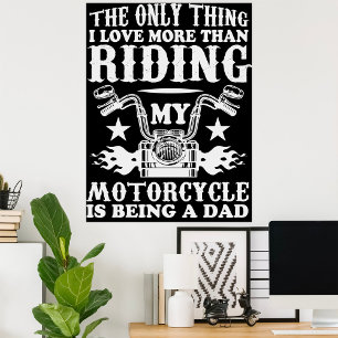 Motorcycle Dad Biker Poster