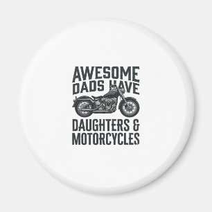 Motorcycle Dad Daughters Quote Vintage Vector Desi Magnet