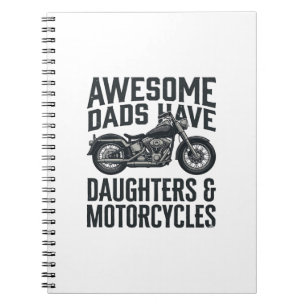 Motorcycle Dad Daughters Quote Vintage Vector Desi Notebook