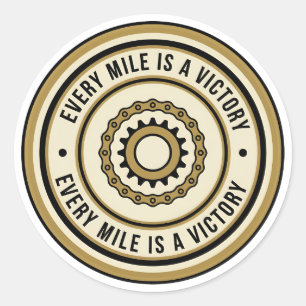 Motorcycle Distance Achievement Style Classic Round Sticker