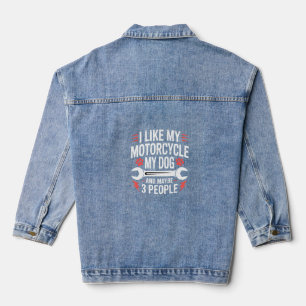 Motorcycle Dog Owner Humour Denim Jacket