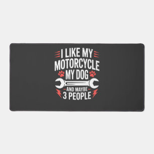 Motorcycle Dog Owner Humour Desk Mat