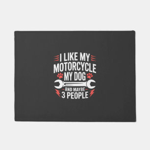 Motorcycle Dog Owner Humour Doormat