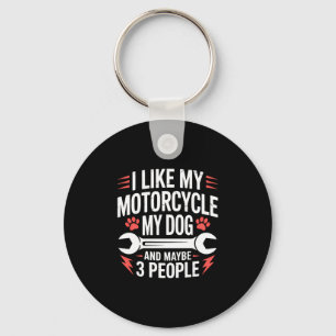 Motorcycle Dog Owner Humour Keychain