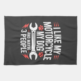 Motorcycle Dog Owner Humour Kitchen Towel