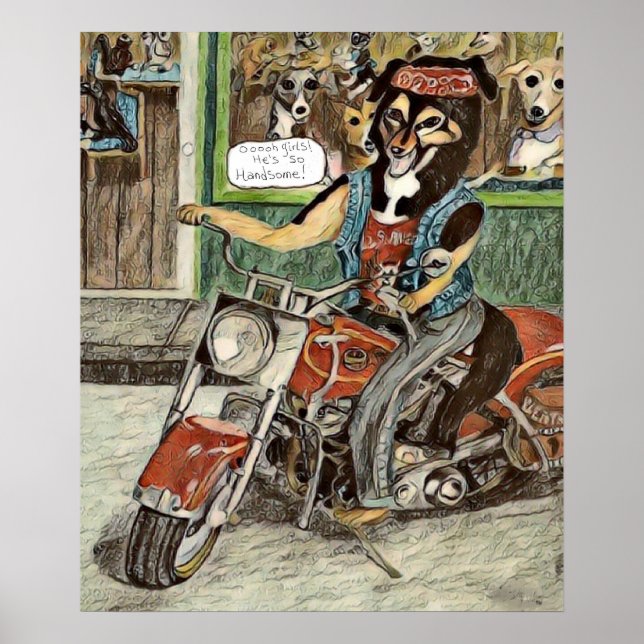 Motorcycle 🏍️ Dog 🐕  Poster (Front)
