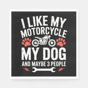 Motorcycle Dog Sarcastic Quote Dog Humour Napkin