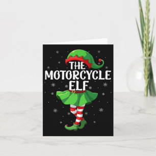Motorcycle Elf Christmas Girls Women Elf Squad Xma Card