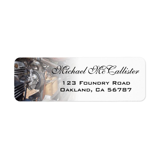 Motorcycle Engine Custom Address Labels (Front)
