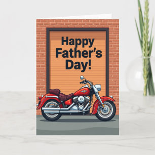 Motorcycle Fathers Day Art Card