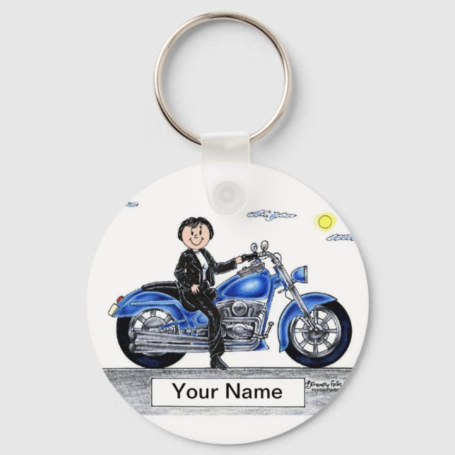 Motorcycle - Female Cartoon Keychain (Front)