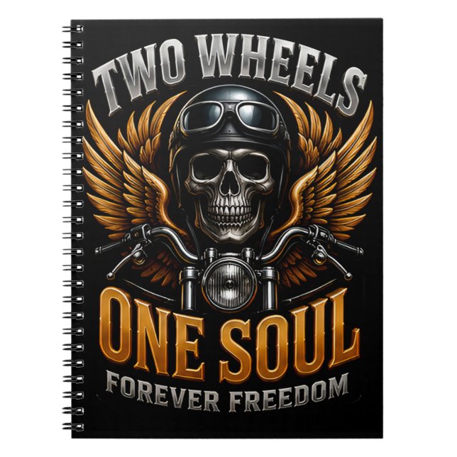 🦅 Motorcycle Freedom Graphic For Riders 🏍️ Notebook (Front)