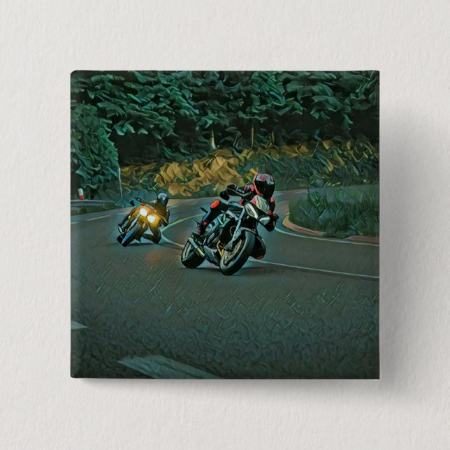 Motorcycle gift 2 inch square button (Front)