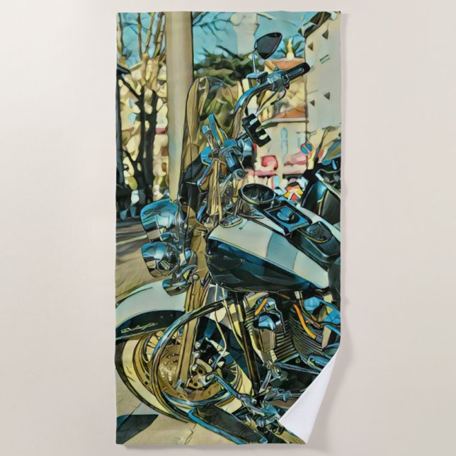 Motorcycle gift beach towel (Front)