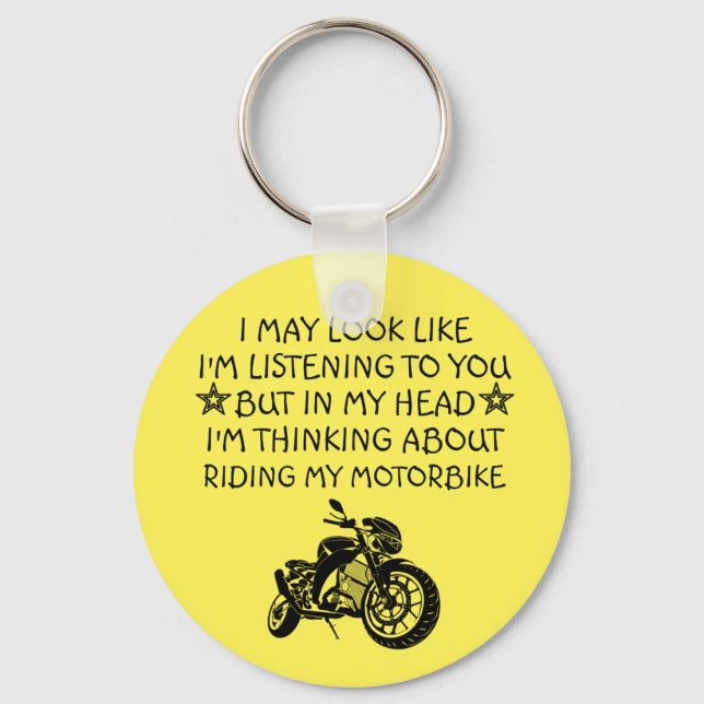 Motorcycle Gift, Funny Gifts for Biker, Keychain (Front)