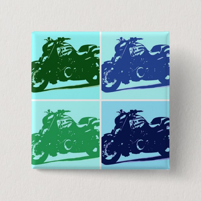 Motorcycle Gifts 2 Inch Square Button (Front)