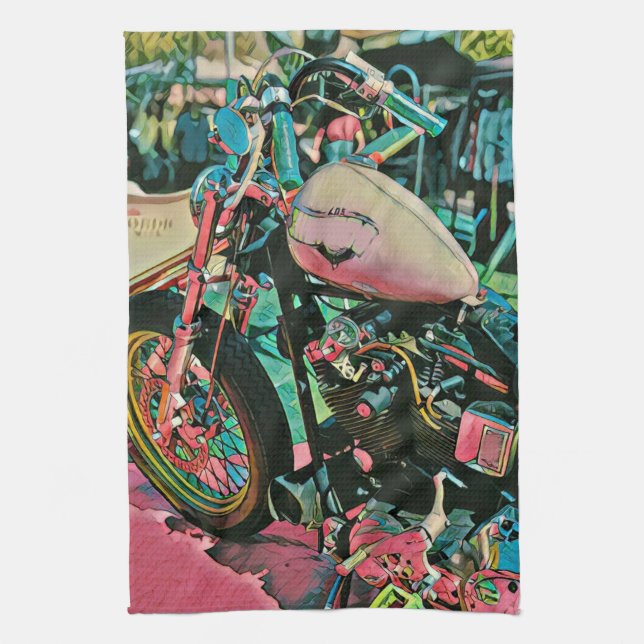motorcycle gifts for dad kitchen towel (Vertical)