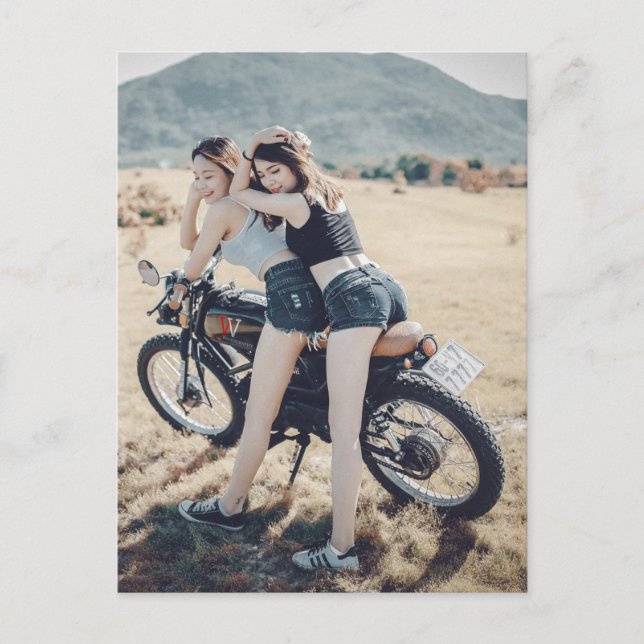 Motorcycle Girls Postcard (Front)