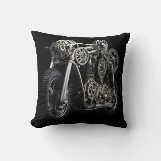 Motorcycle graphic  black pillow
