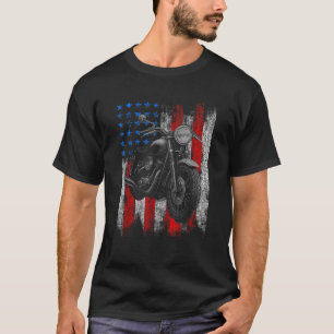 Motorcycle Graphic Men s Biker American Flag T-Shirt