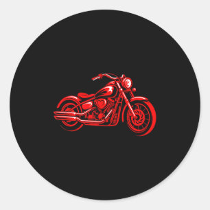 Motorcycle Heart Biker Valentines Day Rider Couple Classic Round Sticker