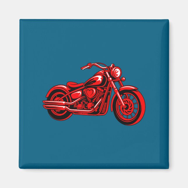 Motorcycle Heart Biker Valentines Day Rider Couple Magnet (Front)