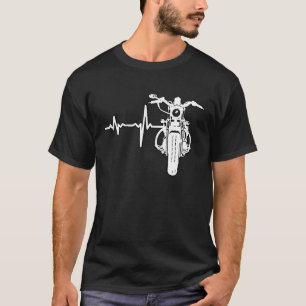 Motorcycle Heartbeat Cafe Racer Vintage Scrambler T-Shirt
