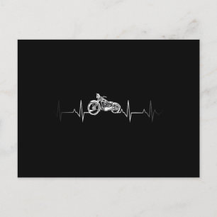 Motorcycle Heartbeat T-Shirt - I love my Motorcycl Holiday Postcard