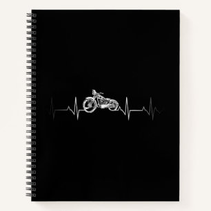 Motorcycle Heartbeat T-Shirt - I love my Motorcycl Notebook