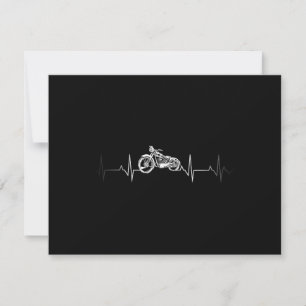 Motorcycle Heartbeat T-Shirt - I love my Motorcycl Thank You Card