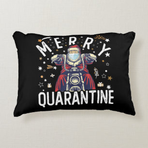 Motorcycle Hipster Santa Face Mask Accent Pillow
